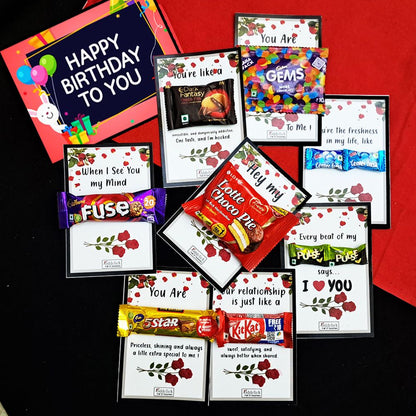 Birthday chocolate gift box for boyfriend girlfriend wife husband friend Paper Gift Box (Multicolor)