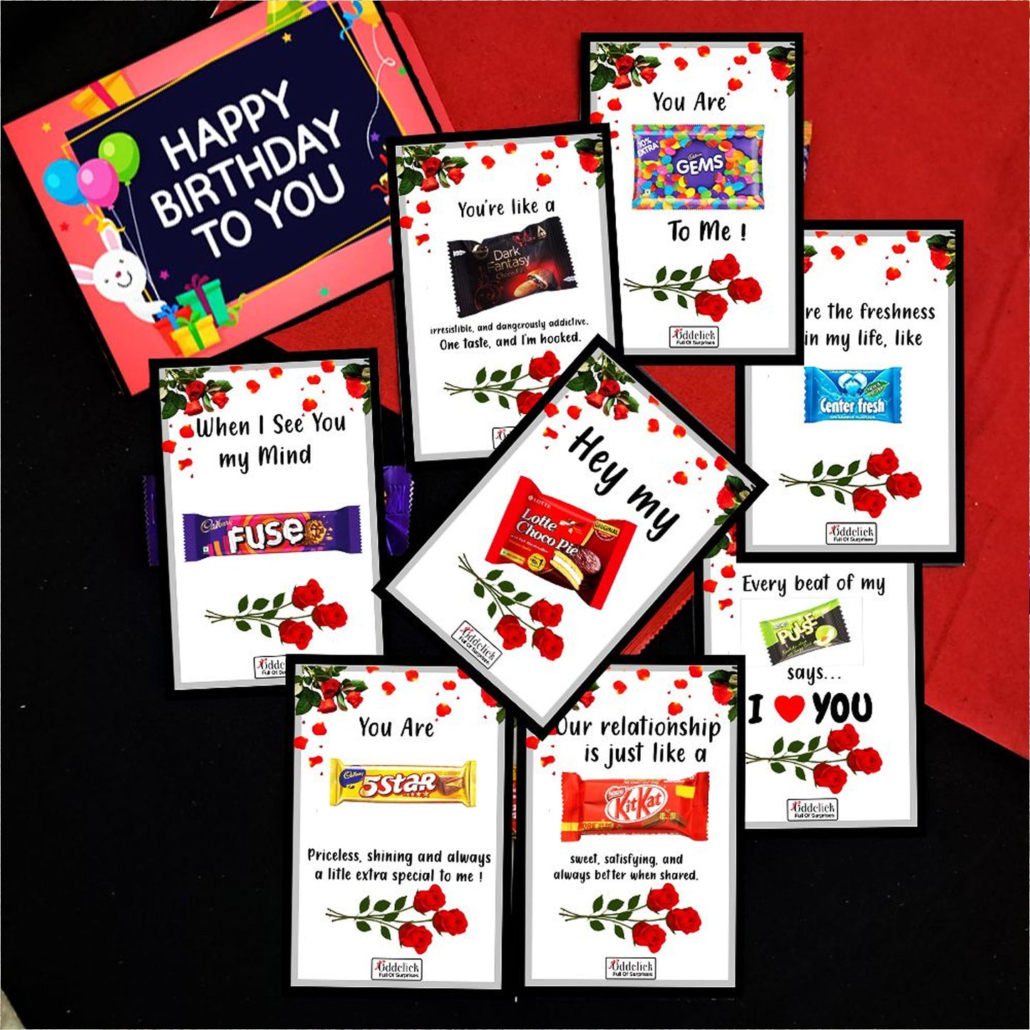 Birthday chocolate gift box for boyfriend girlfriend wife husband friend Paper Gift Box (Multicolor)