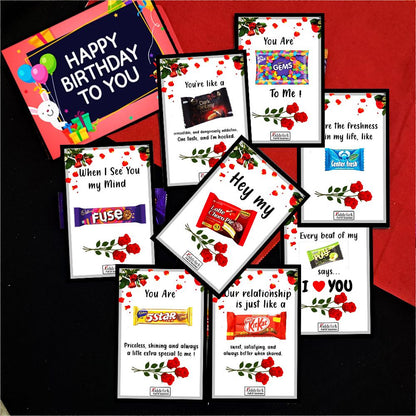 Birthday chocolate gift box for boyfriend girlfriend wife husband friend Paper Gift Box (Multicolor)