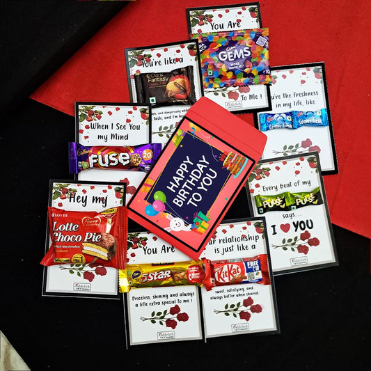 Birthday chocolate gift box for boyfriend girlfriend wife husband friend Paper Gift Box (Multicolor)